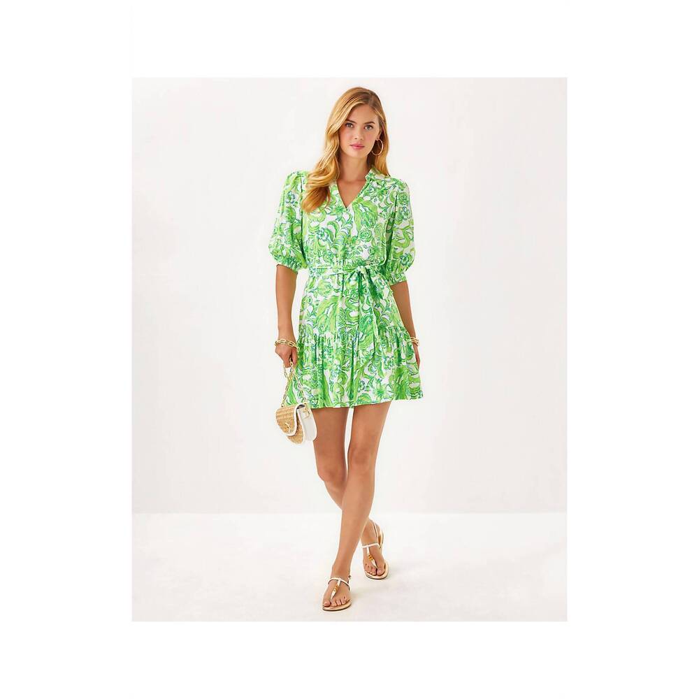 NEW LILLY PULITZER women's renelle dress in resort white daffodil hill - Picture 2 of 2